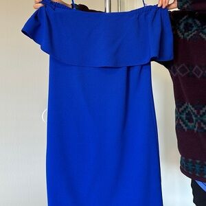 Elegant Blue Off-Shoulder Dress